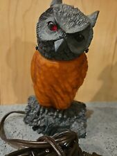Vintage Amber Art Glass Owl Lamp picture