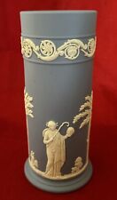 Wedgwood Light Blue Jasperware Spill Vase Classical Muses Design 6.5” tall picture