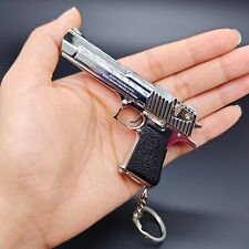 Mini Gun Keychain,1:3 Desert Eagle Keychain Metal Pistol Keychain for Men Son picture
