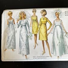 Vintage 1960s Simplicity 6769 Wedding Dress Train Jacket Sewing Pattern 12 CUT picture