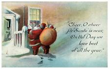 c.1919 Santa Cheer with Gifts Christmas Vintage Postcard  picture