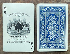 c1895 ANTIQUE NATIONAL CARD CO Tennis PLAYING CARDS 52/52 no joker VG+ picture