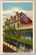 c1940s Linen Antoine's Restaurant St. Louis New Orleans Postcard picture