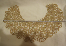 Vintage Victorian Tatting Crochet Lace Knotted Women's Bertha Collar Brown beige picture