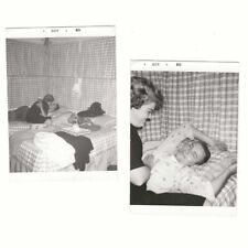 Woman Man Kissing In Bed 1960s Photo Lot Affectionate Pose Vintage Snapshots picture