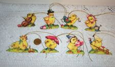 8~Easter~Vintage~Victorian~Chicks~Fussy Cut~Linen Cardstock~Gift~Hang~Tags picture