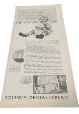 Vintage 1930 Squibb’s Dental Cream Ephemera Print Ad 5.5” X 12” C.43 Baby picture