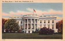 Washington DC White House Downtown 1940s Patriotic US Flag Vtg Postcard U4 picture