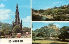 Postcard UK Scotland Edinburgh Scott Monument The Castle Princess Street Gardens picture