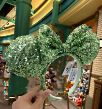 US Disney Parks Green Sequin Bow Exclusive Minnie Ears Headband 2023 Edition picture