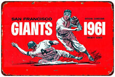 1961 San Francisco Giants Scorecard Cover Vintage Reproduction Metal sign picture