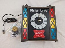 Vintage Miller Time High Life Beer Light Clock Stained Glass Style -- READ DESC picture