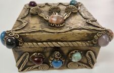 Vintage Jeweled Wooden Treasure Box picture