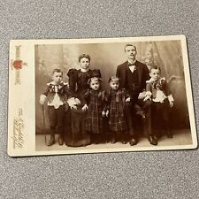 Family of Six Boy w/ Cane Fowler Eighth Street Philadelphia Antique Cabinet Card picture