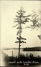 RPPC Leach Lake Walker Minnesota ~ to Hutchinson MN ~ 1932 real photo postcard picture
