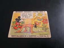 1935 Mickey Mouse Gum Card #6 Let It Bee Pluto / Low Grade from scrap book -tape picture
