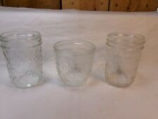 Lot of 3 Vintage 1970's Ball Quilted Crystal Glass Jelly Jars picture