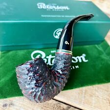 Peterson Emerald Rusticated Bent Billiard (X220) P-Lip Tobacco Pipe - NEW picture