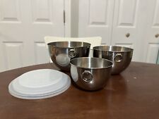Vintage Revere Ware | Stainless Steel Mixing Bowl Set: 1, 2 And 3 Quart w/ lids picture