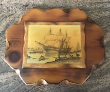VTG, Unique Hand Crafted Decoupage Laquered Wooden Wall Plaque Art 12x9.5x1