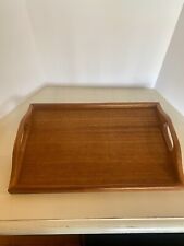 Vintage Winesome Teak Wood Serving Tray 15 X 10 with Handles  Med In Thialand picture