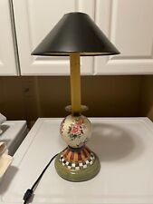 Mackenzie Child's Table Lamp Rare & Retired Mixed Pattern w/ Courtly Check picture