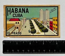 Vintage Original Habana Cuba Travel Decal - Havana, Art Deco, Fidel Castro picture