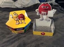2 M&M CANDY HOLDERS STORE DISPLAYS CARDBOARD & HARD PLASTIC ADVERTISEMENTS L@@K picture
