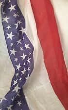 Antique 19th C 1800's Red White Blue Stars Stripe Cotton Flag Bunting Fabric  ~ picture
