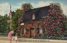 PLEASE READ  Older School House St Augustine Florida - Standard Linen Postcard picture