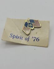 Original Vintage American Bicentennial 1976 Two Flags Commemorative Lapel Pin picture