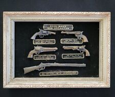 Rare Vintage Poor Man's Gun Collection Framed Colt Winchester Miniatures Japan picture
