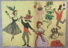 1962 P&O Orient Lines S.S. Orsova Ocean Liner Menu Paper Doll Dancing Art picture