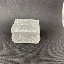 CLEAR CUT LEAD CRYSTAL~SQUARE COVERED LID ~TRINKET VANITY GIFT JEWELRY BOX picture