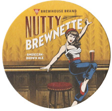 BJ's Restaurant & Brewery  Nutty Brewnette Beer Coaster Huntington Beach CA picture