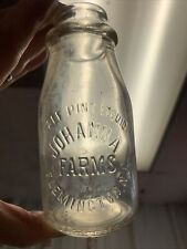 Vintage Johanna Farms Half Pint Embossed Milk Bottle Flemington, NJ New Jersey picture