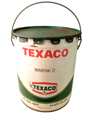 Vintage TEXACO Marfak O 35 Lb. Oil Grease Metal Can Tin Bucket Pail w/ Lid Empty picture