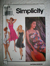 SIMPLICITY Vintage 90s Sewing Pattern 8424 Swim & Halter Sundress Shorts 20-26 picture