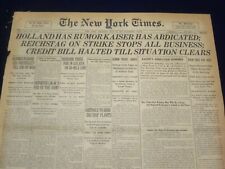 1917 JULY 14 NEW YORK TIMES - RUMOR KAISER HAS ABDICATED - NT 9303 picture