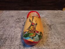 Vintage Wooden Dutch Hand Painted Clog Shoe Windmill  picture