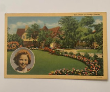 Vintage Linen 1943 Souvenir Postcard Featuring Shirley Temple's California Home picture