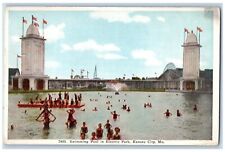 Kansas City Missouri MO Postcard Swimming Pool In Electric Park Fred Harvey 1922 picture