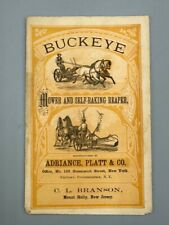 1873 BUCKEYE MOWER Adriance Platt FARM Advertising Trade Card Era MOUNT HOLLY NJ picture