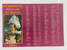 List of Feminine First Names Brittany France Postcard picture