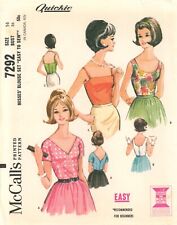 McCall's 7292 QUICKIE Tuck-In Blouses w Neckline Variations Sz 16 CUT COMPLETE picture
