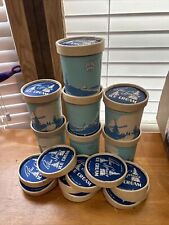 Lot of Old Blue Spruce Ice Cream ADVERTISING CONTAINERS w/ Lids PORTLAND, ME picture