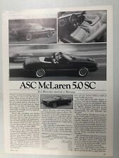 MercuryArt155 Article 1985 ASC McLaren 5.0 SC March 1985 1 page picture
