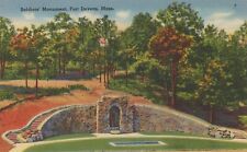Soldiers Monument Fort Devens Massachusetts Vintage Linen Postcard picture