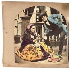 Find the Lady 3 Card Monte Stereoview c1855 Tinted Con Man Playboy Game A2388 picture