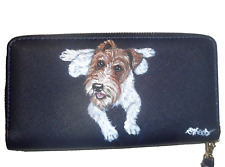 Fox Terrier Dog Wallet for Women Holds Cellphone Vegan Leather picture